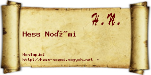 Hess Noémi névjegykártya